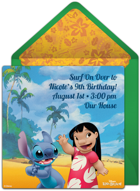 Lilo & Stitch Online Invitation - Lilo And Stitch (650x650), Png Download