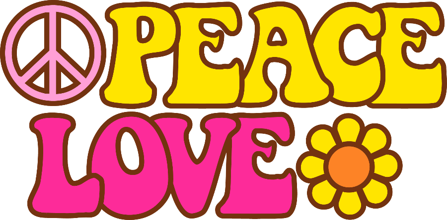 Flores Y S - Love Hippie Png (900x444), Png Download