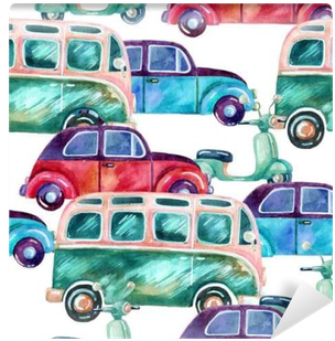 Watercolor Hippie Camper Van, Car And Scooter Wall - Las Chicas De Canterbury Umbriel Narrativa (400x400), Png Download