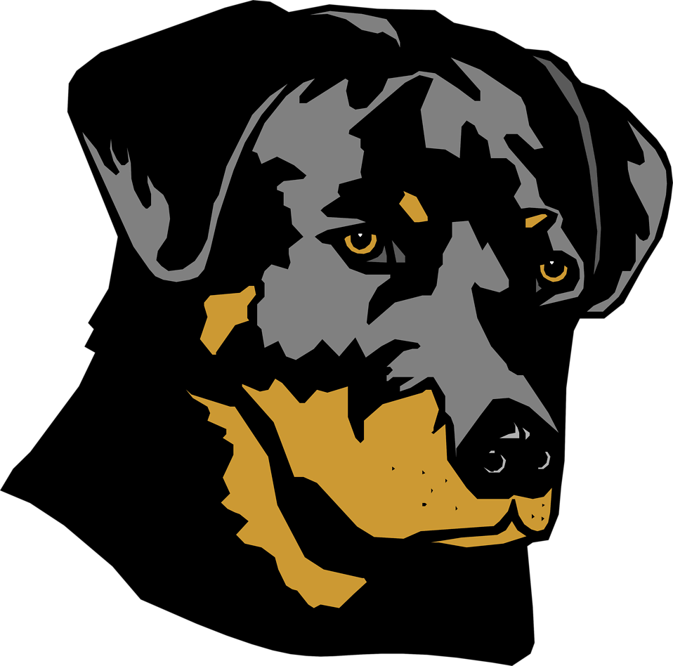 Dogs Vector Abstract - Rottweiler Clip Art (958x948), Png Download