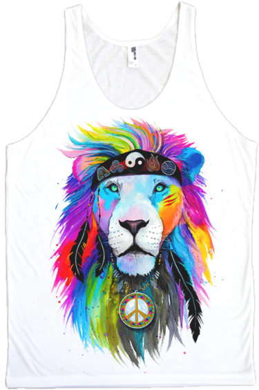 Introducing Our New "hippie Lion" Tank Top Life Changing - Leon Hippie (480x600), Png Download