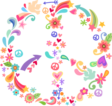 Vinilo Decorativo Paz Hippie - Peace Sign Love T Shirt 60s 70s Tie Die Hippie Costume (374x353), Png Download