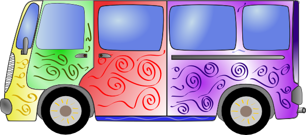 How To Set Use Hippie Van Clipart (600x264), Png Download