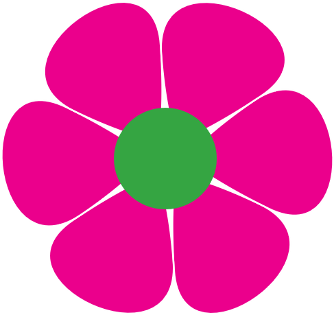 Flowerpower Clip Art At Clker - Flower Png Clipart (600x564), Png Download