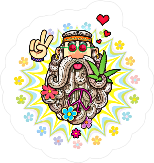 Clip Art Transprent Png Free - Hippie Vector (625x659), Png Download