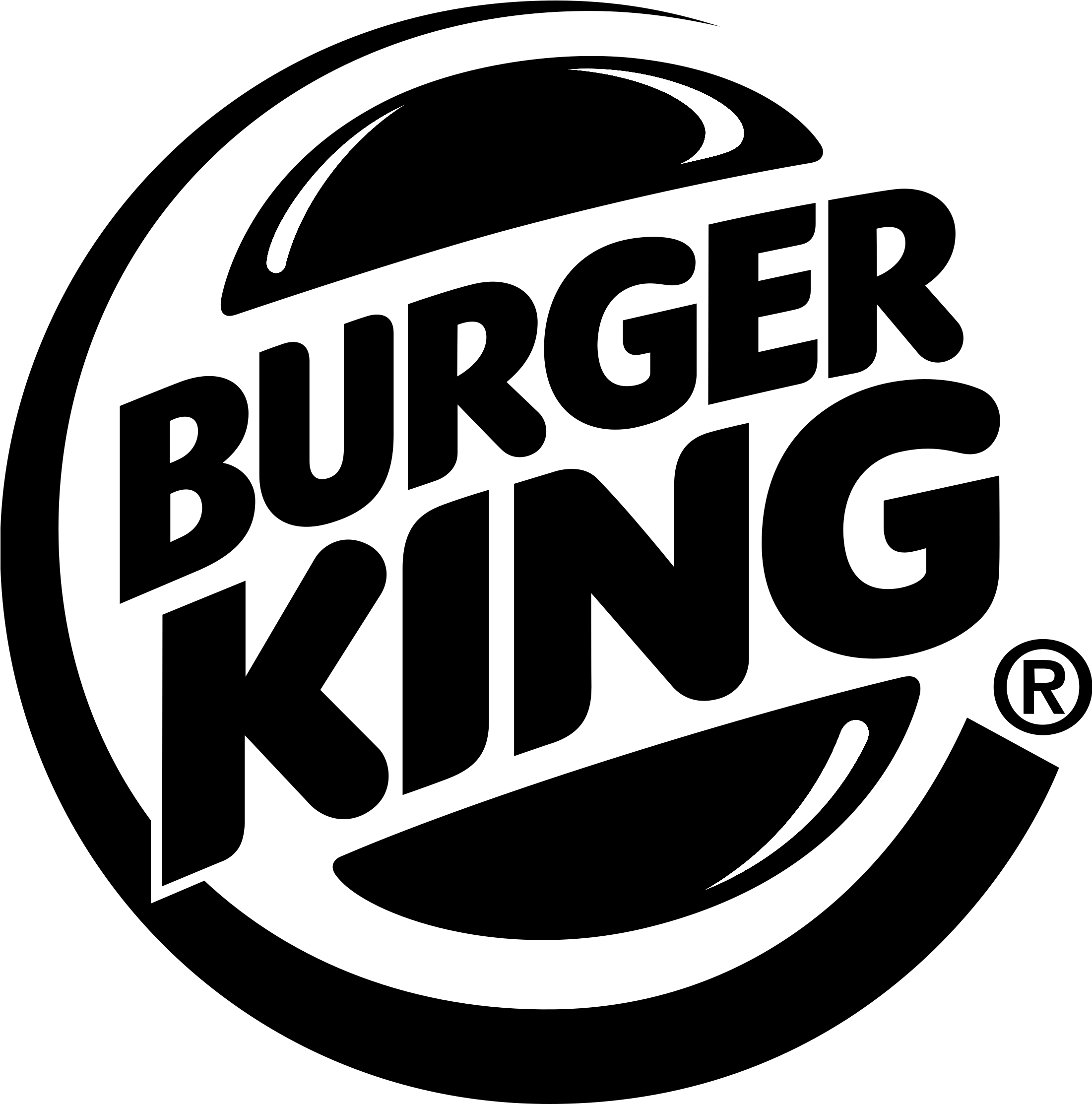 Burger King Logo Black And White - Burger King Sticker R1626 - 4 Inch (2400x2424), Png Download