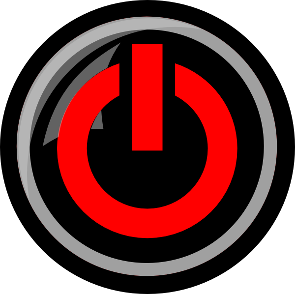 Shutdown Button Clipart Close - Button Power Red Png (600x598), Png Download