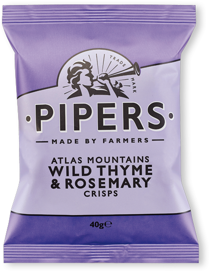 Atlas Mountains Wild Thyme & Rosemary - Pipers Crisps (450x600), Png Download