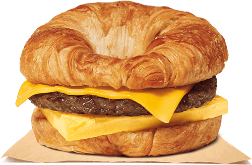 Sausage, Egg & Cheese Croissan'wich® - Burger King Croissan Wich (500x540), Png Download