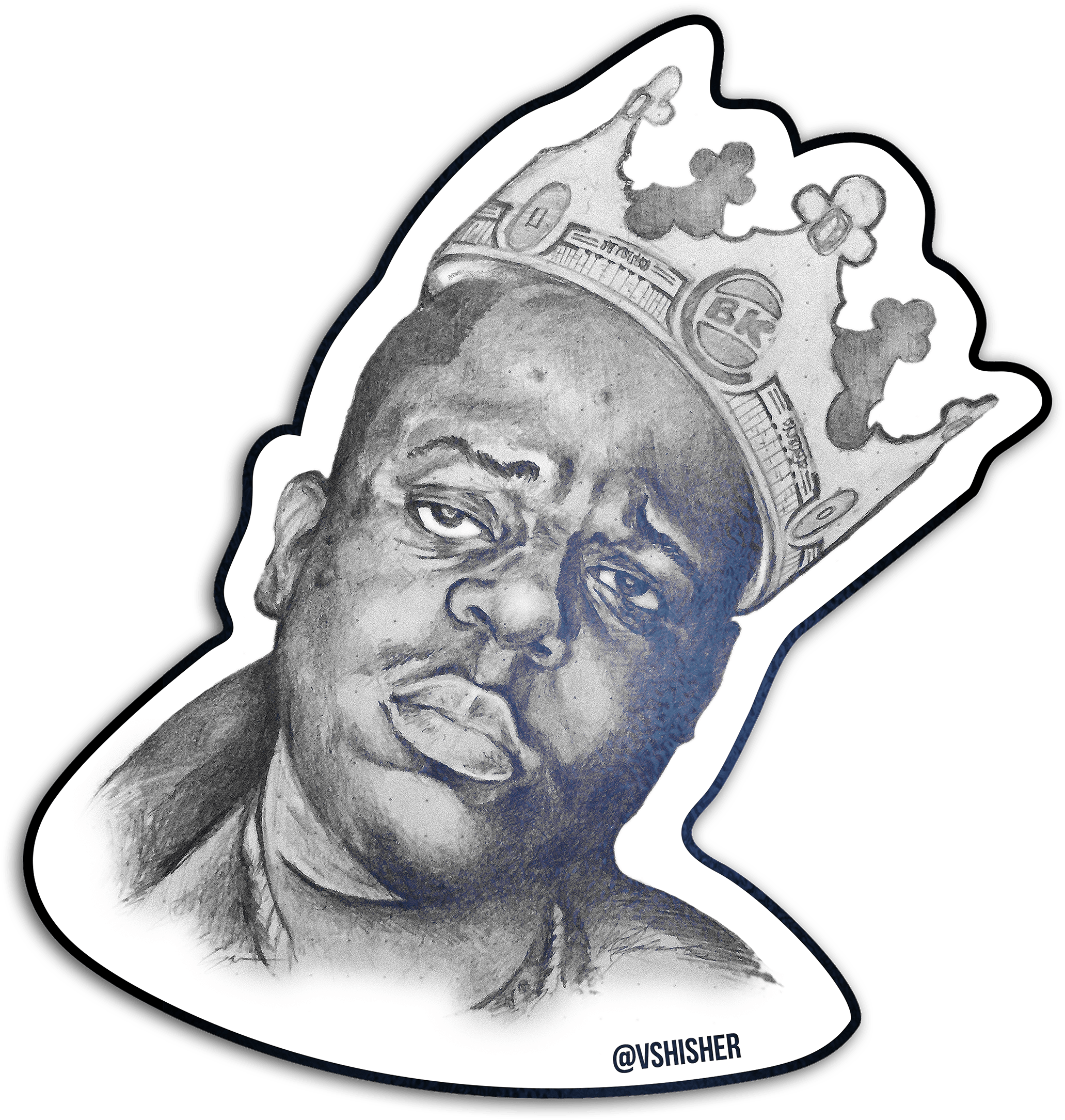 The King Of Bk The Notorious B - Drawing (2400x2400), Png Download