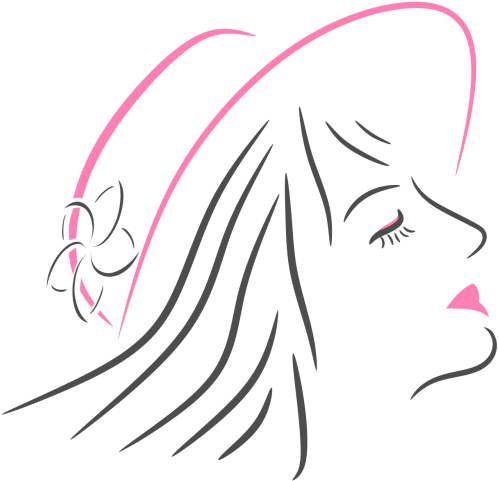 Female Short Hair With A Hat - Illustration (820x820), Png Download