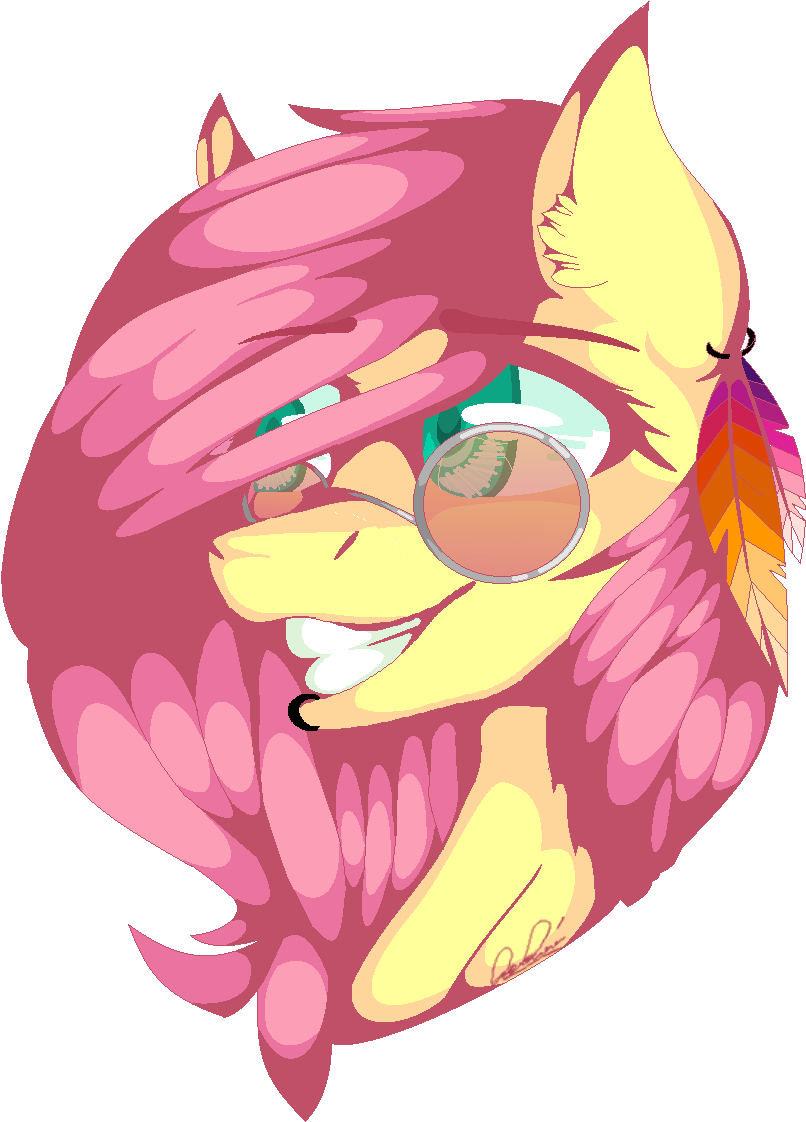 Prettylittlepone, Bust, Colored Pupils, Earring, Fluttershy, - Cartoon (988x1172), Png Download