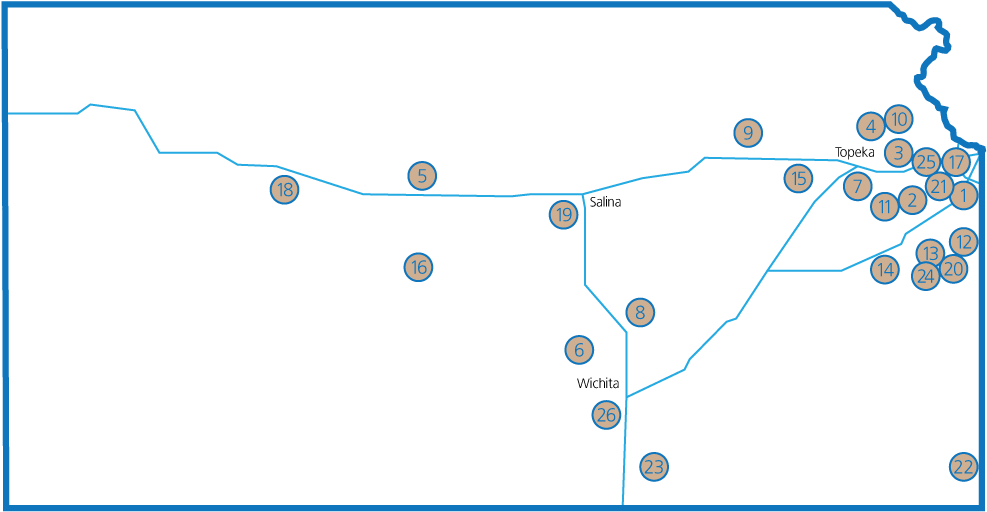 Kansas Winery Trail - Map (1000x524), Png Download