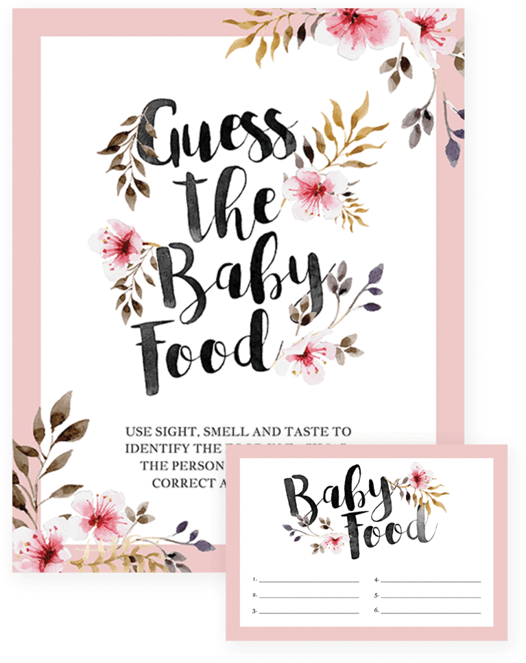 Guess The Baby Food Game For Girl Baby Shower By Littlesizzle - Guess How Many Baby Game Printable Free (819x1024), Png Download