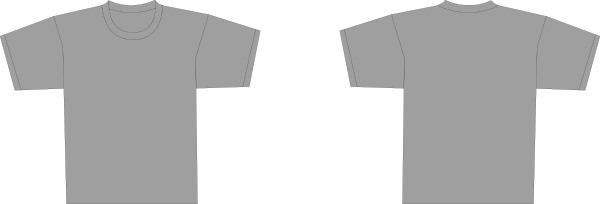 This Free Clipart Png Design Of Grey T Shirt Template (600x204), Png Download