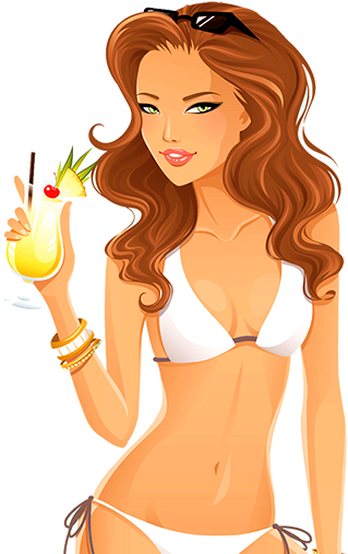 Girl On The Beach In Lignano Sabbiadoro - Bikini Girl Illustration (358x543), Png Download