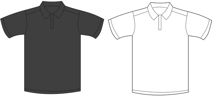 Shirt Jersey Polo T-shirt Tee Collar Gray - Playera Tipo Polo Vector (680x340), Png Download