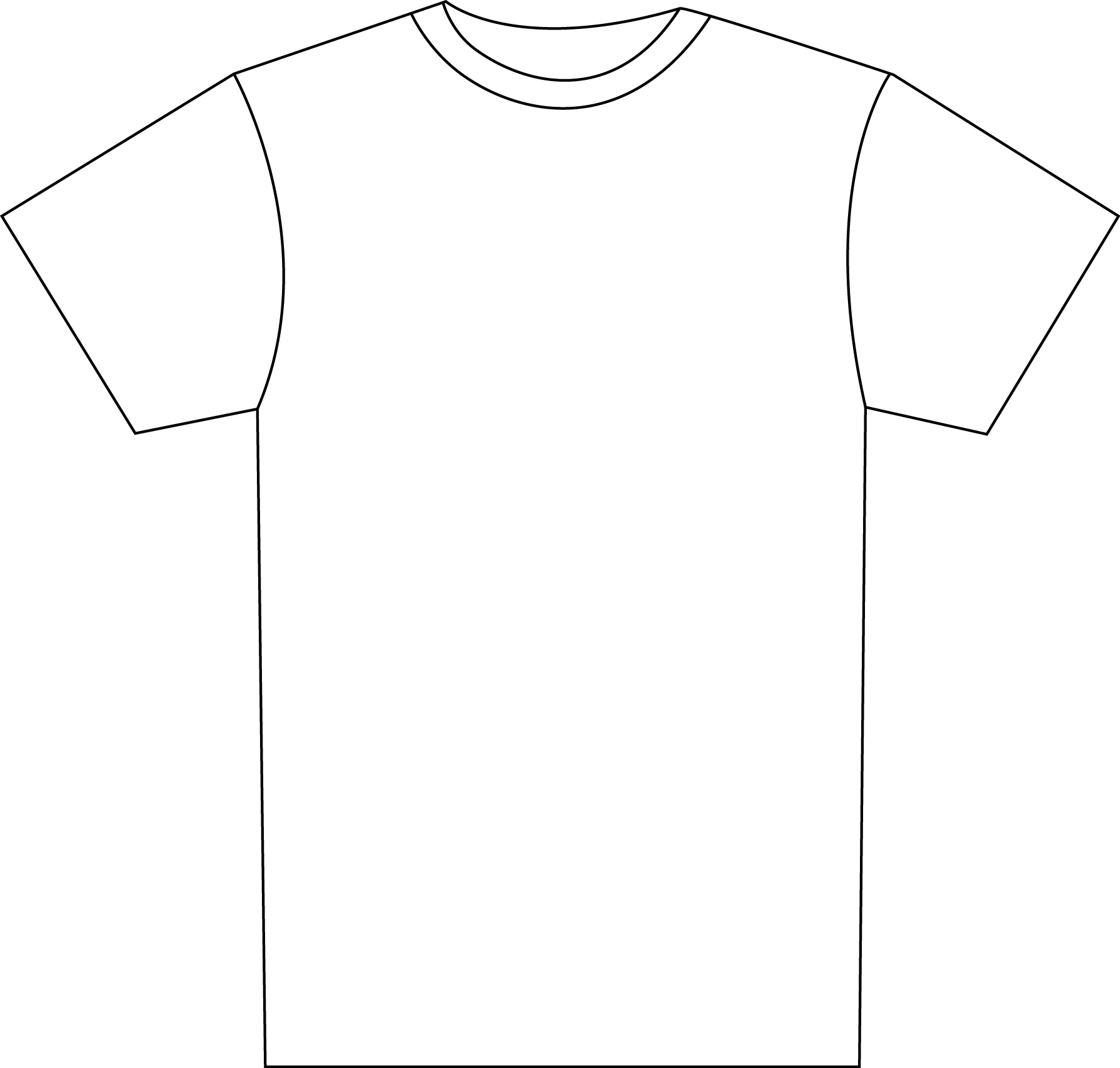 Download T Shirt Design Template Png - Shirt Outline PNG Image For Blank T Shirt Outline Template