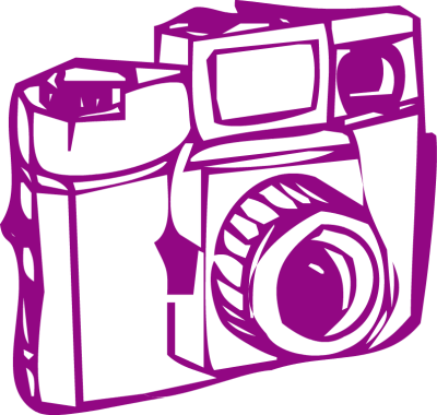 Camera Clipart Purple - Vintage Camera Graphic Clipart Png (400x380), Png Download