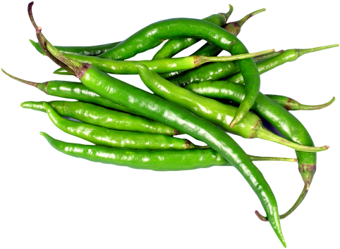 Download Green Chili Peppers Png Image - Green Chilli Pepper Png (500x372), Png Download