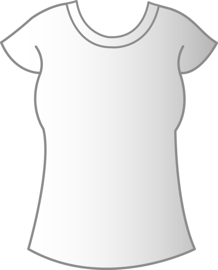 White Tee Shirt Clipart - Womens T Shirt Outline (444x550), Png Download