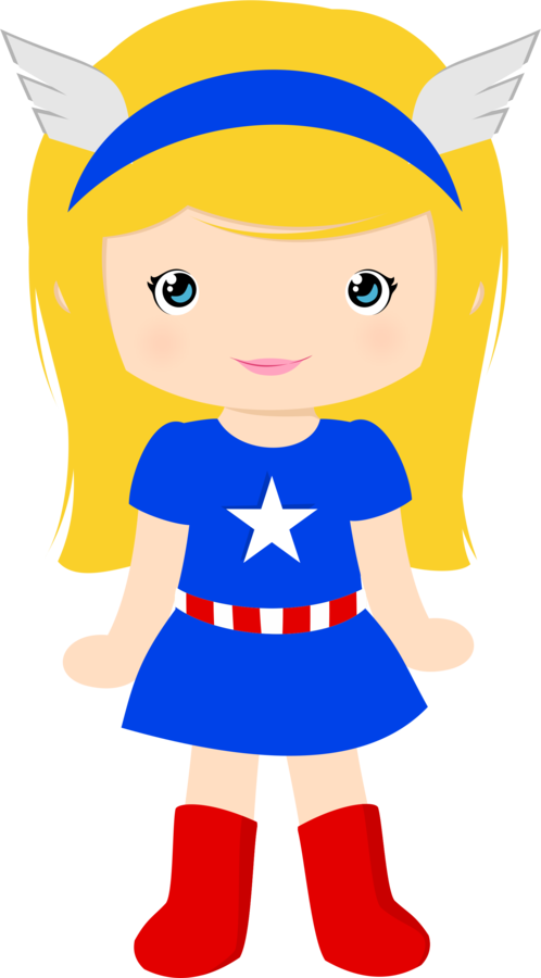 Super Girl Clipart Party - Captain America Girl Clipart (498x900), Png Download