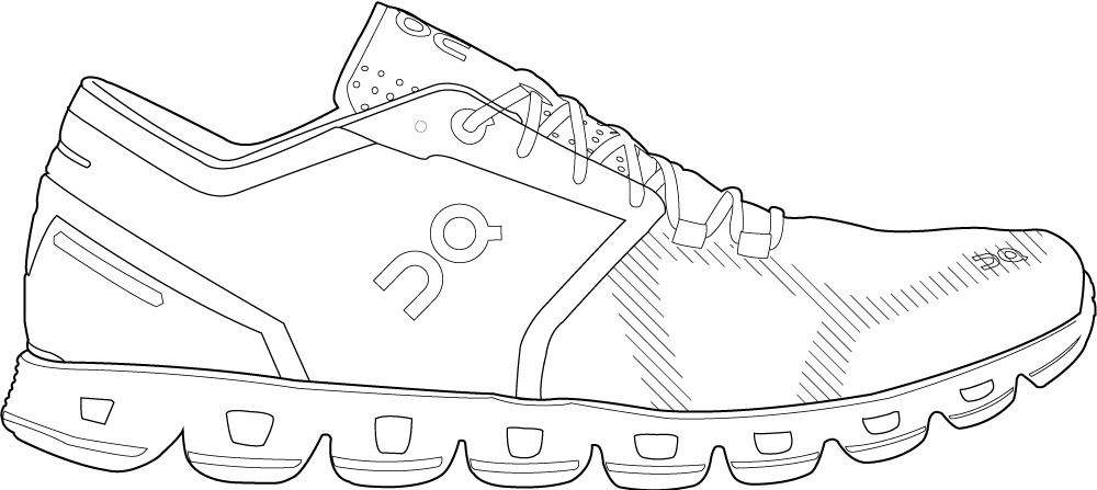 Cloud X Mens - Line Art (1000x447), Png Download