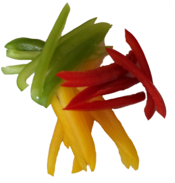 Sliced-peppers - Tomato (400x392), Png Download