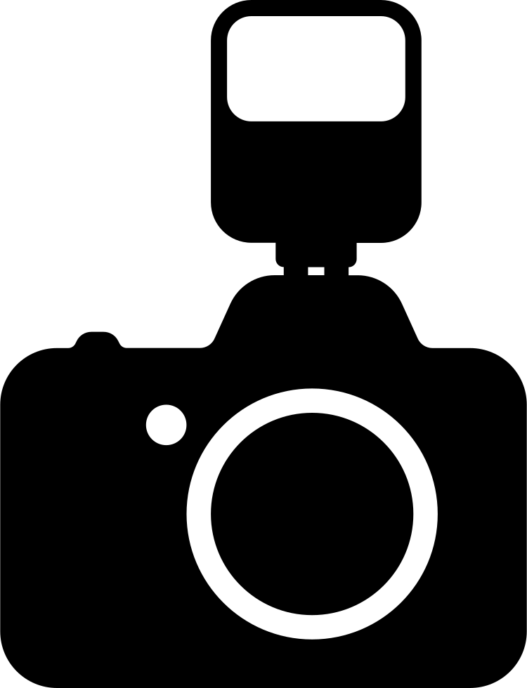 Photo Camera With A Flash Svg Png Icon Free Download - Camera Silhouette (750x980), Png Download