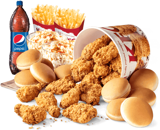 Kfc Party Meal Price In Dubai (558x459), Png Download