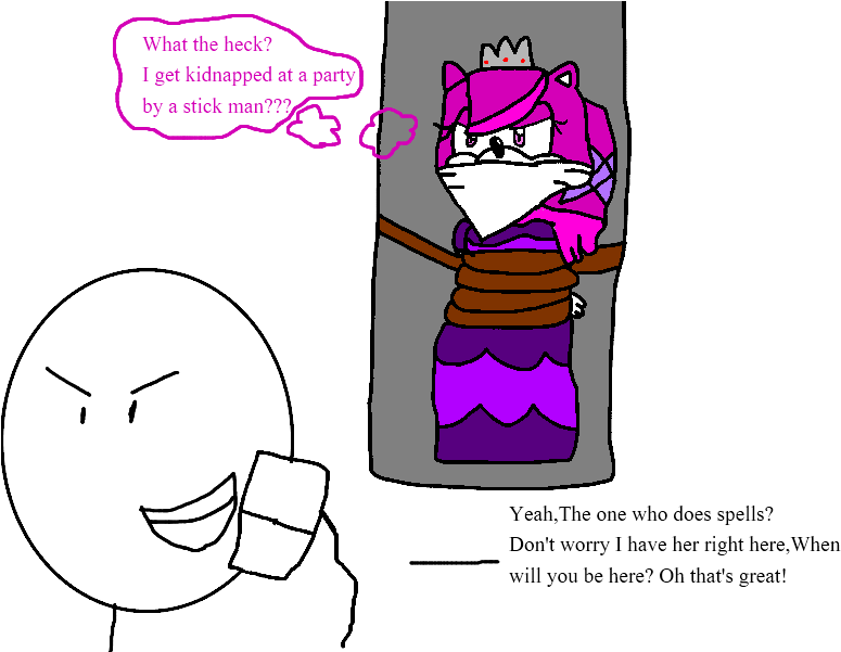 Kidnapped By A Stick Man - Cartoon (800x600), Png Download