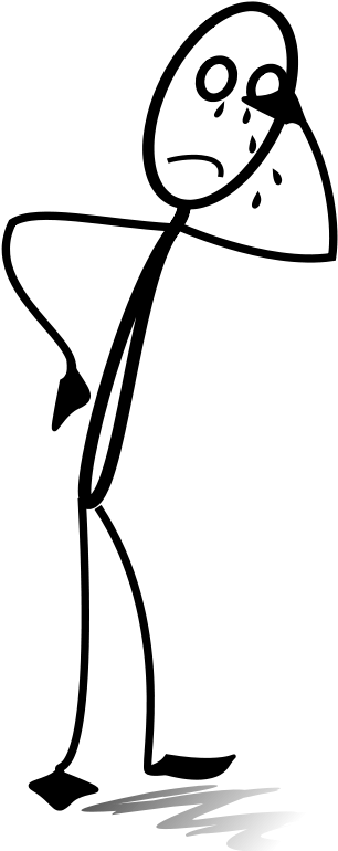 Stick Figure Sadness Drawing Animation Crying - Sad Stickman (385x749), Png Download