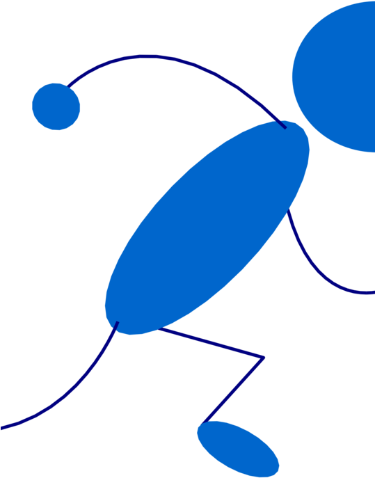Stick Figure Drawing Running Animated Film Cartoon - Png Blue Stick Figure (538x750), Png Download