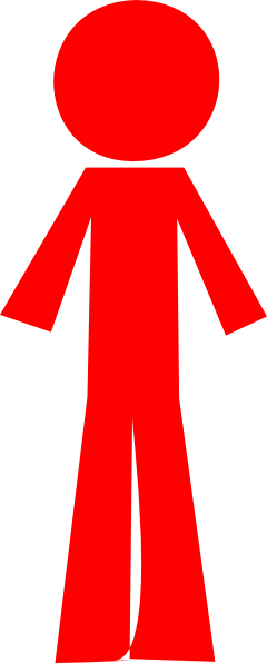Person Stick Red Clip Art At Clker - Red Stickman Transparent (240x596), Png Download