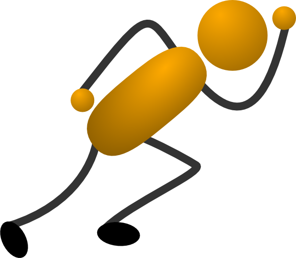Running Stick Figure Clip Art At Clipart Library - Cartoon Stick Figure Runner (600x524), Png Download