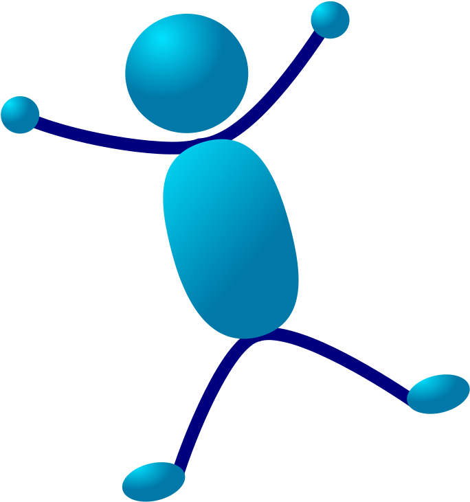 Stick Man Hurray Jumping Clip Art Free Vector / 4vector (558x596), Png Download