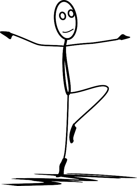 Ballet, Dance, Dancing, Stickman, Stick Figure - Dancing Stick Figure (471x640), Png Download