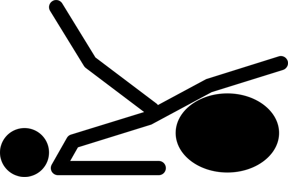 Stick Man Side View Raised On Exercise Ball Comments (980x604), Png Download