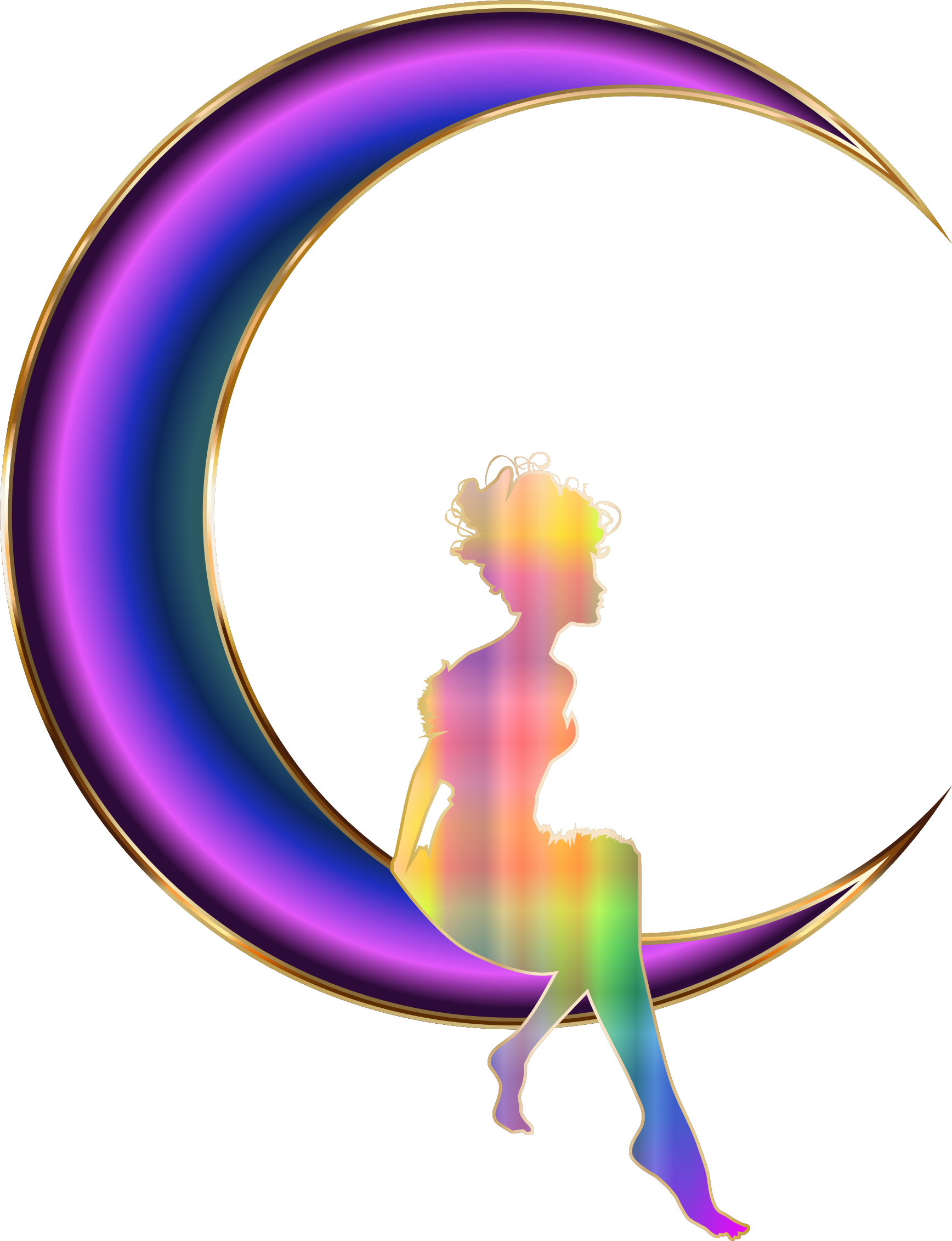 This Free Icons Png Design Of Chromatic Fairy Sitting (1736x2262), Png Download