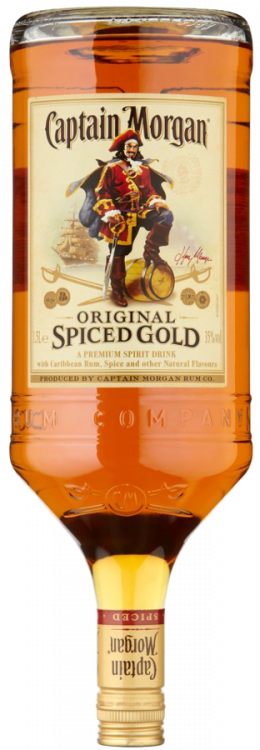 Captain Morgan Spiced - Captain Morgan Spiced Rum 1.5 Litre (260x750), Png Download