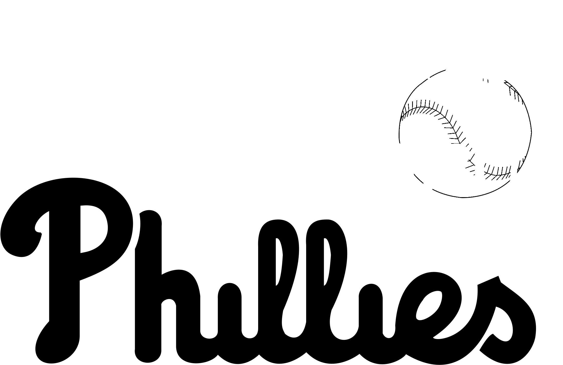 Clearwater Phillies Logo Black And White - Philadelphia Phillies Logo Png (2400x2400), Png Download