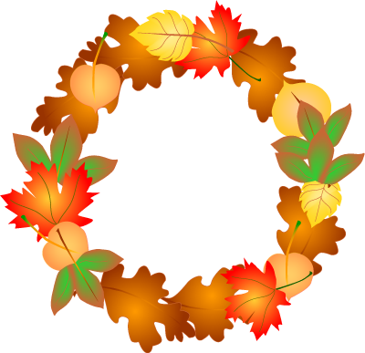 Fall And Autumn Clipart Seasonal - Fall Wreath Clip Art (400x387), Png Download