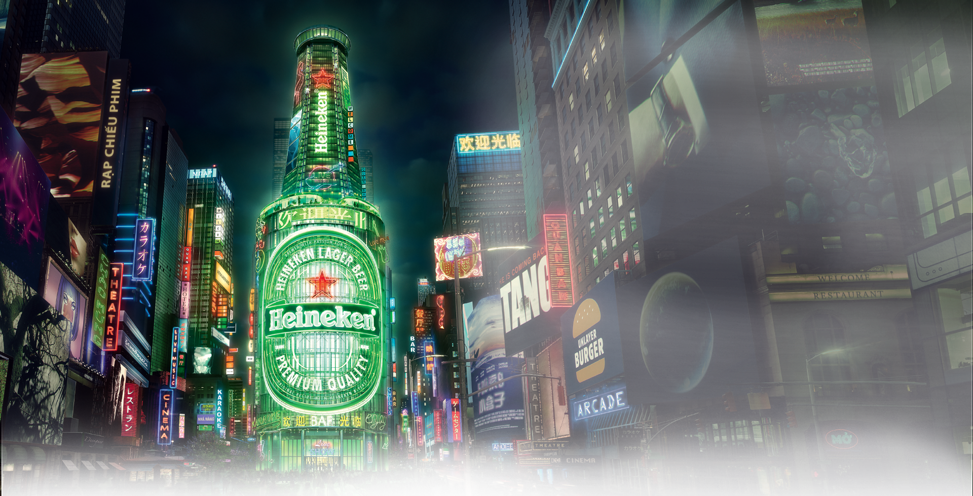 Same Great Taste In 192 Countries - Heineken Around 192 Countries (1920x979), Png Download