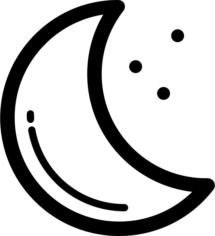 Crescent Moon Outline - Lua Icon Png (890x980), Png Download