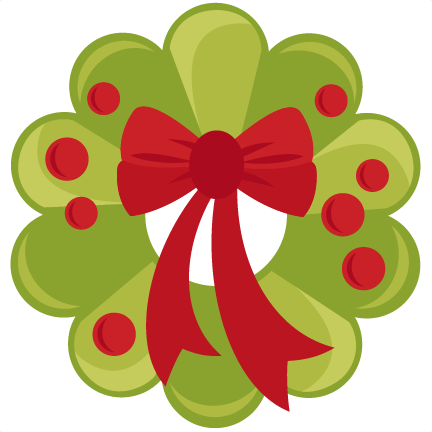 Christmas Wreath Svg Scrapbook Cut File Cute Clipart - Cute Wreath Clip Art (432x432), Png Download