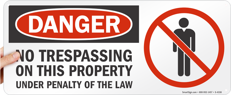 No Trespassing On This Property Sign - Mysafetysign Danger This Equipment Starts Automatically (800x800), Png Download