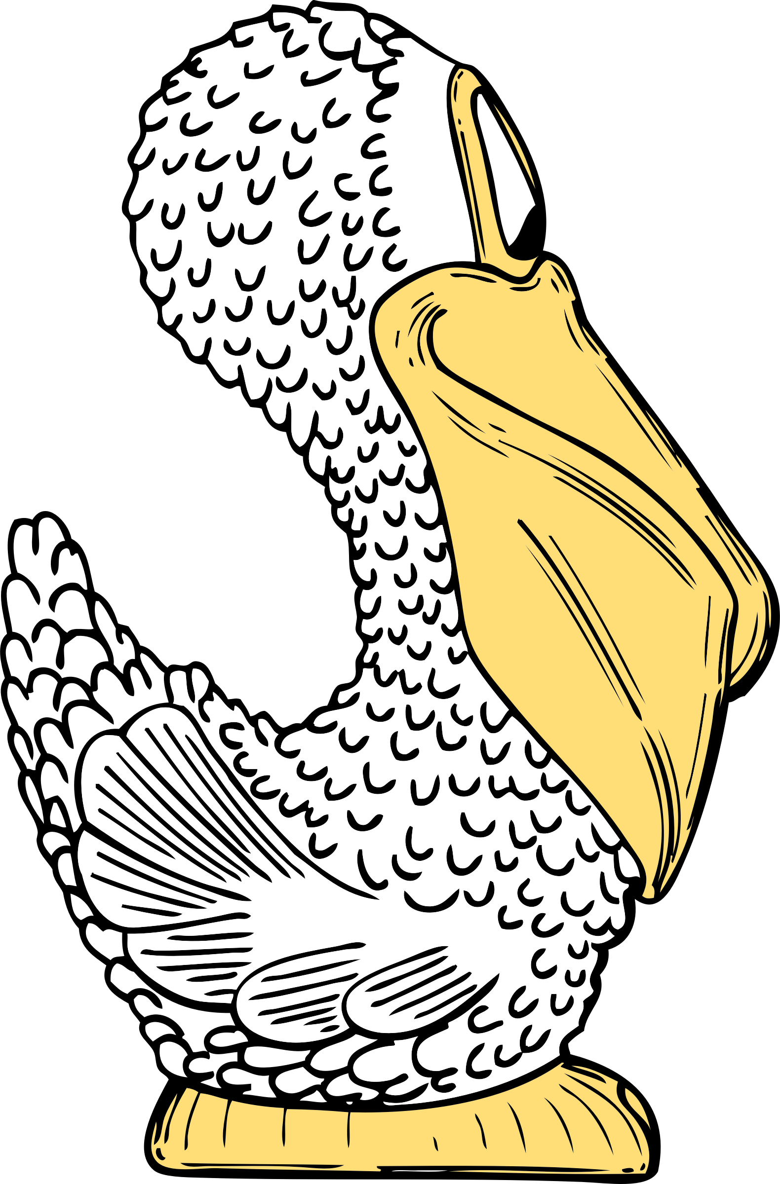 Free Vector Pelican Side View Clip Art (390x593), Png Download