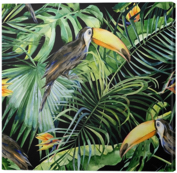 Seamless Watercolor Illustration Of Toucan Bird - Huse Silicon J3 2017 (400x400), Png Download