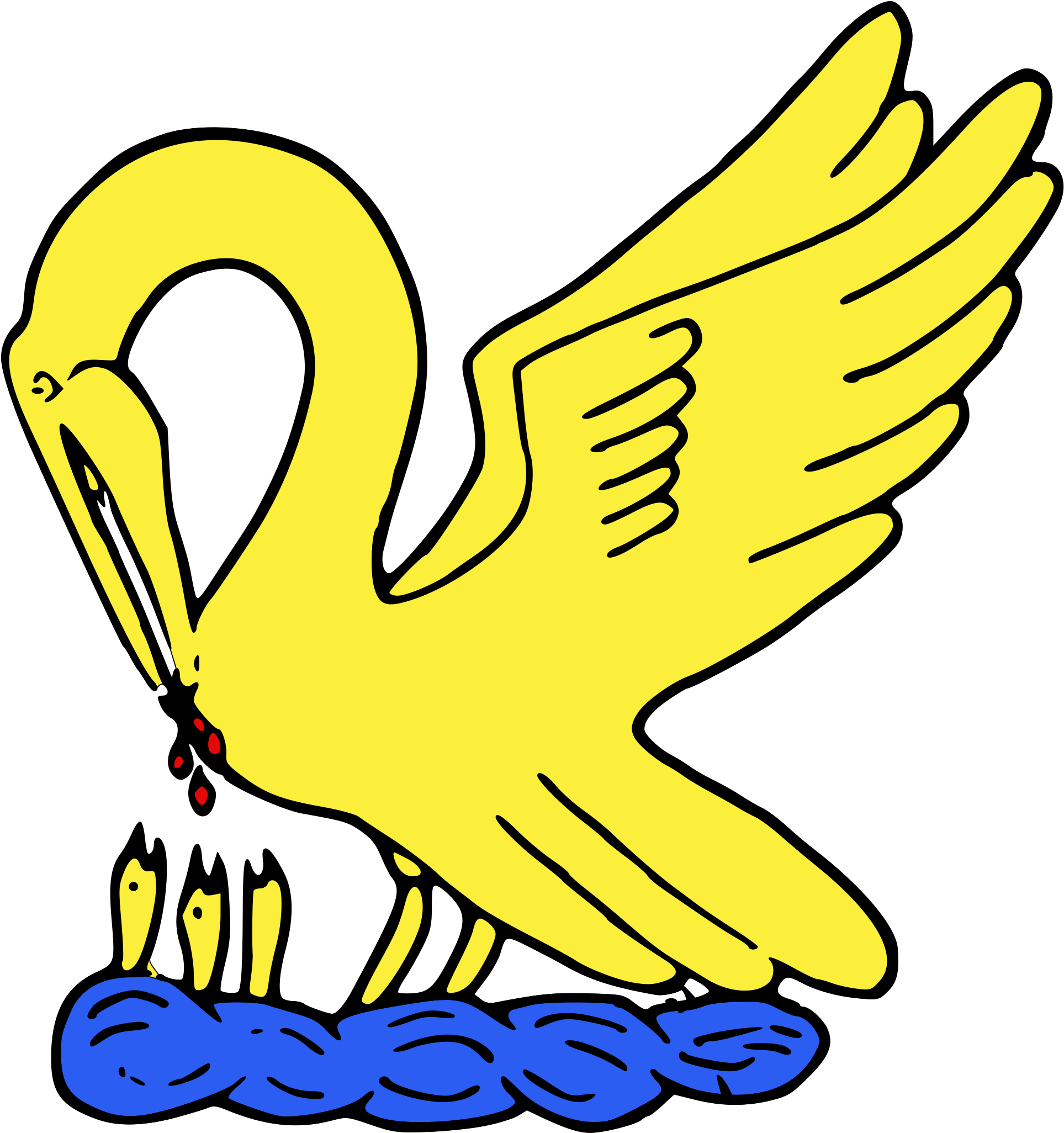 Open - Pelican Png Heraldic (2000x2144), Png Download