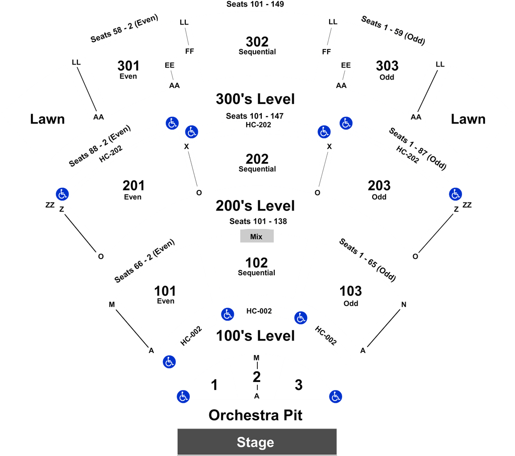 St Augustine Amphitheatre Interactive Seating Chart Elcho Table